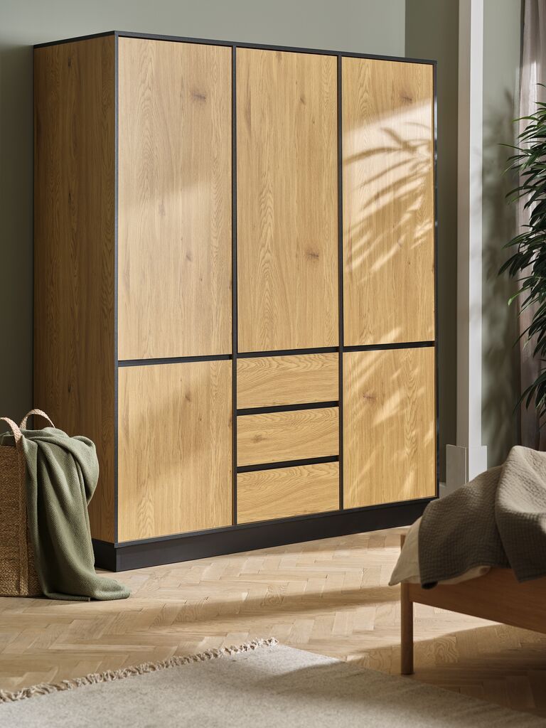 Tủ quần áo | ODENSE | gỗ công nghiệp | đen/sồi | R179xS60xC210cm