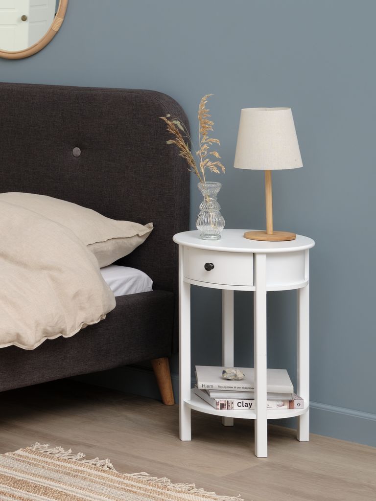 Tủ đầu giường | EGEBY | gỗ công nghiệp | trắng | Ø40xC61cm