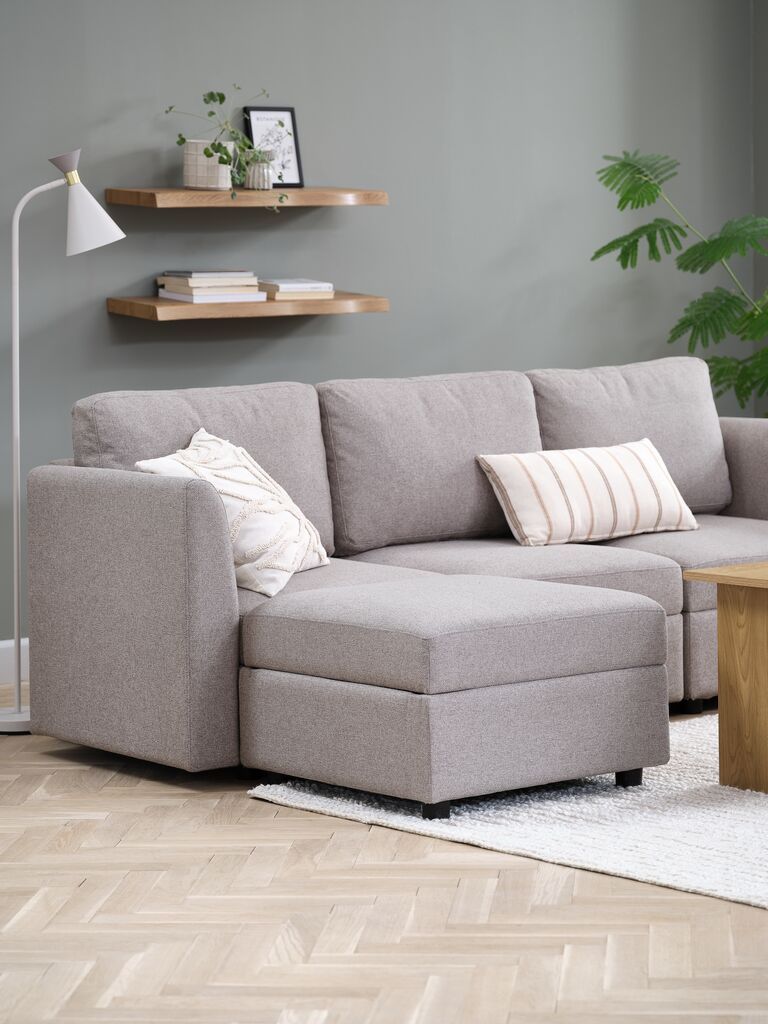 Module tựa tay/tựa lưng | OKSBY | vải polyester | v&agrave;ng c&aacute;t | R13xD65xC61cm