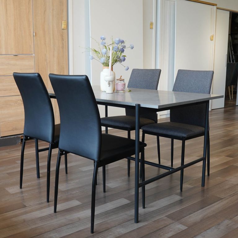 Ghế b&agrave;n ăn | DEMINA | da PU/kim loại | đen | R43.5xS53.5xC88.5cm