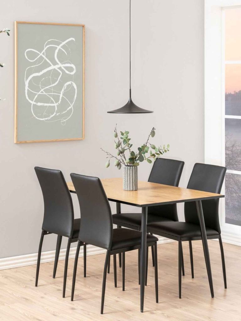 Ghế bàn ăn | DEMINA | da PU/kim loại | đen | R43.5xS53.5xC88.5cm