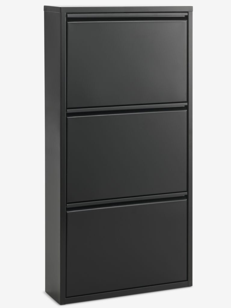 Tủ giày Hallenslev 3 ngăn kim loại đen