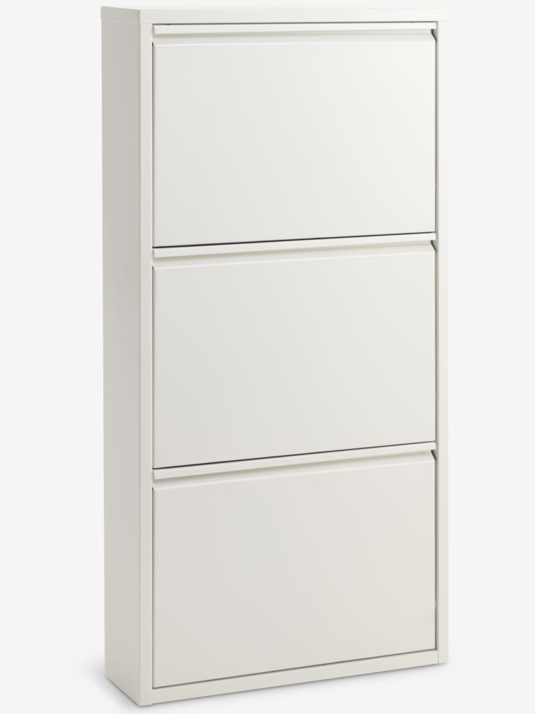 Tủ giày Hallenslev 3 ngăn kim loại trắng