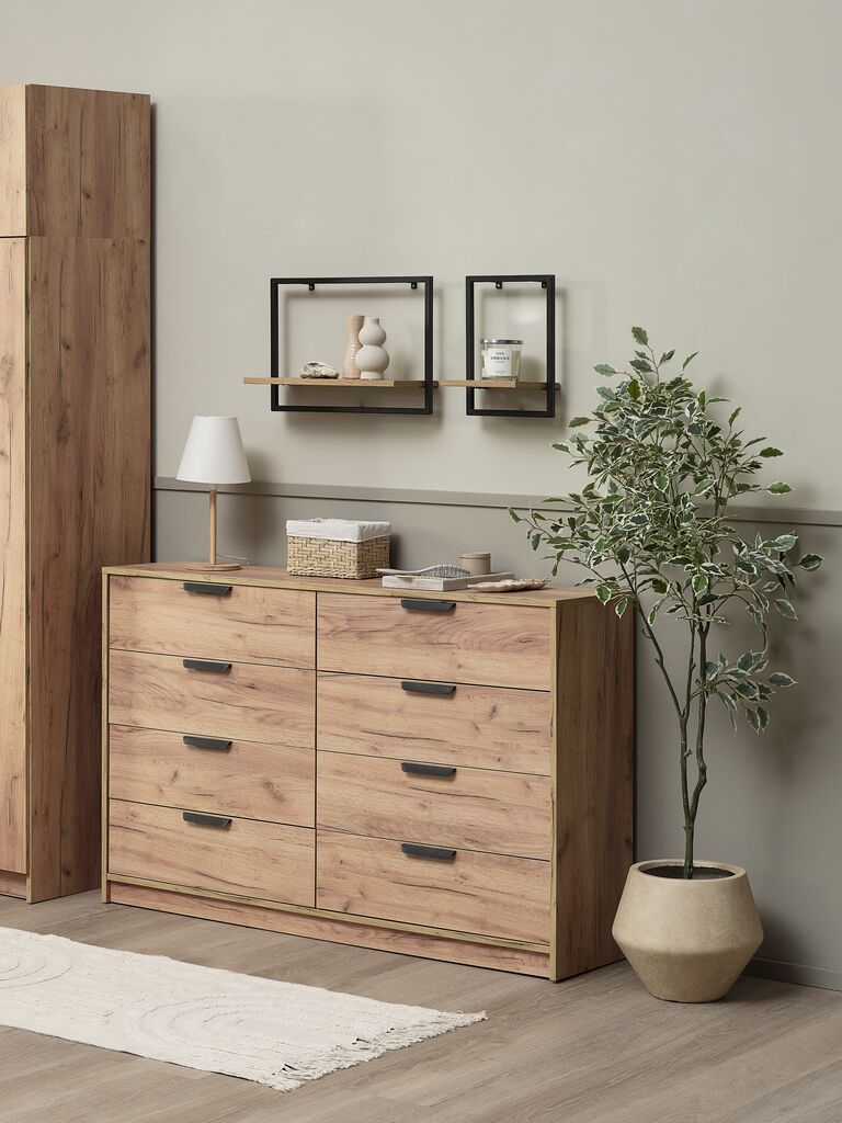 Kệ treo tường | TRAPPEDAL | kim loại/gỗ công nghiệp | đen/sồi | R50/25xS20/20xC35/35cm