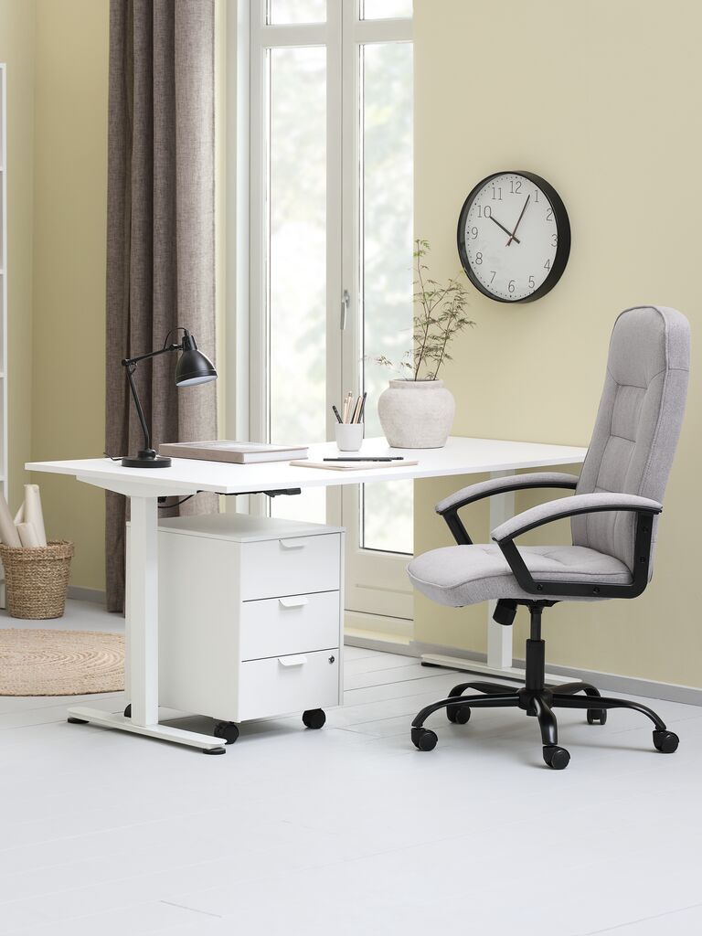 Ghế làm việc | SKODSBORG | vải polyester | xám | R66xS68xC113/123cm