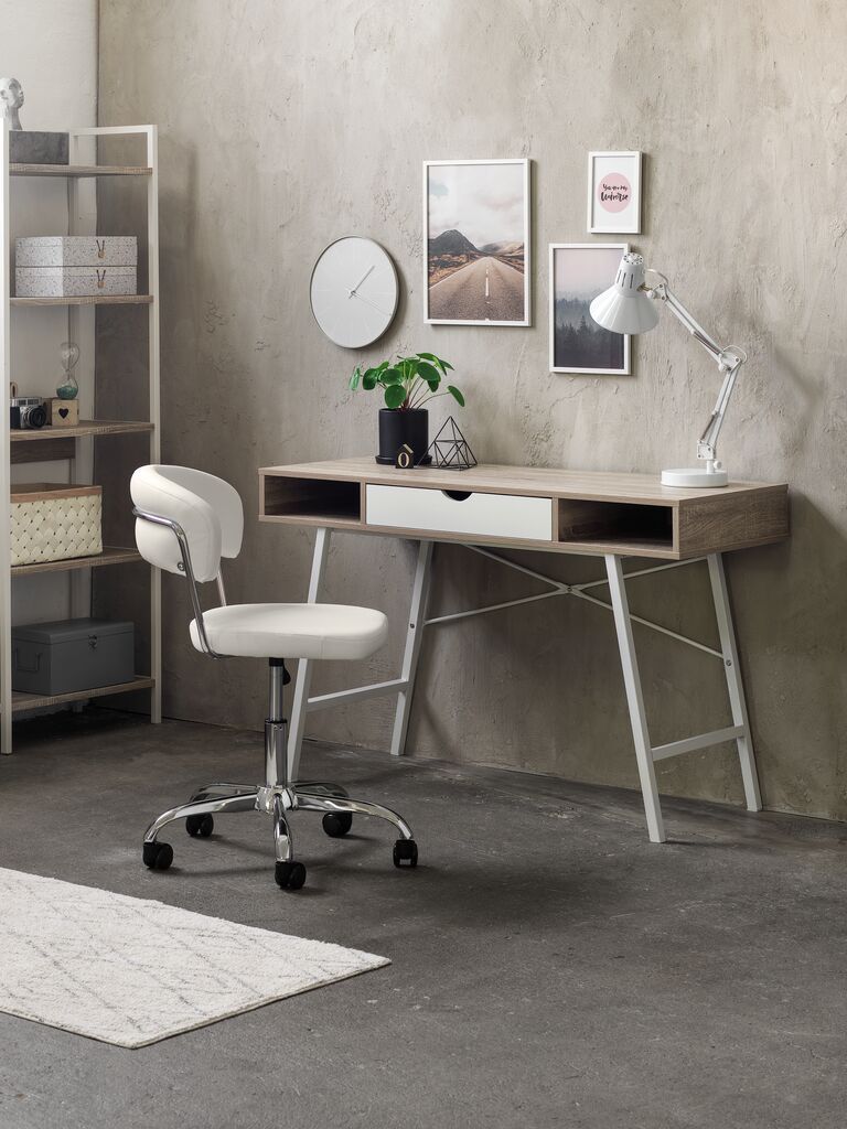 Ghế làm việc | SNEDSTED | da PU | trắng | R50xS57xC74/84cm