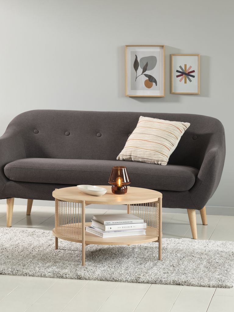 Bàn cafe | SNESLEV | kim loại/gỗ công nghiệp | màu sồi | Ø70xC41cm