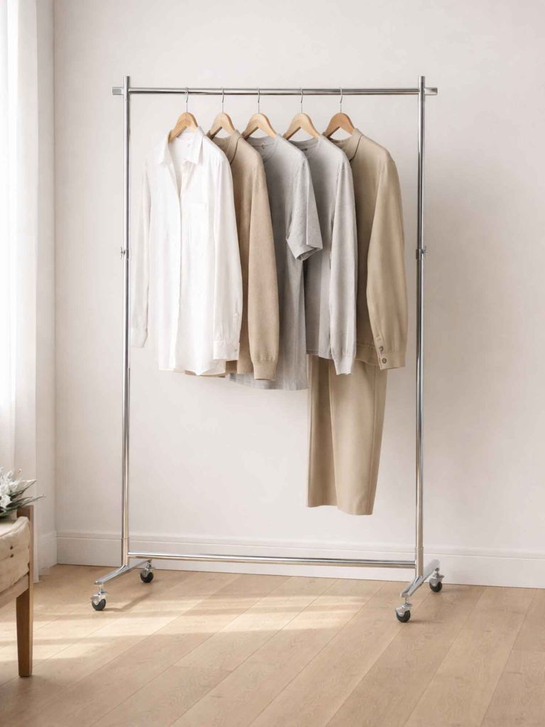 Gi&aacute; treo quần &aacute;o | GAMLEBRO | kim loại | m&agrave;u chrom | R101xS41xC108/184cm