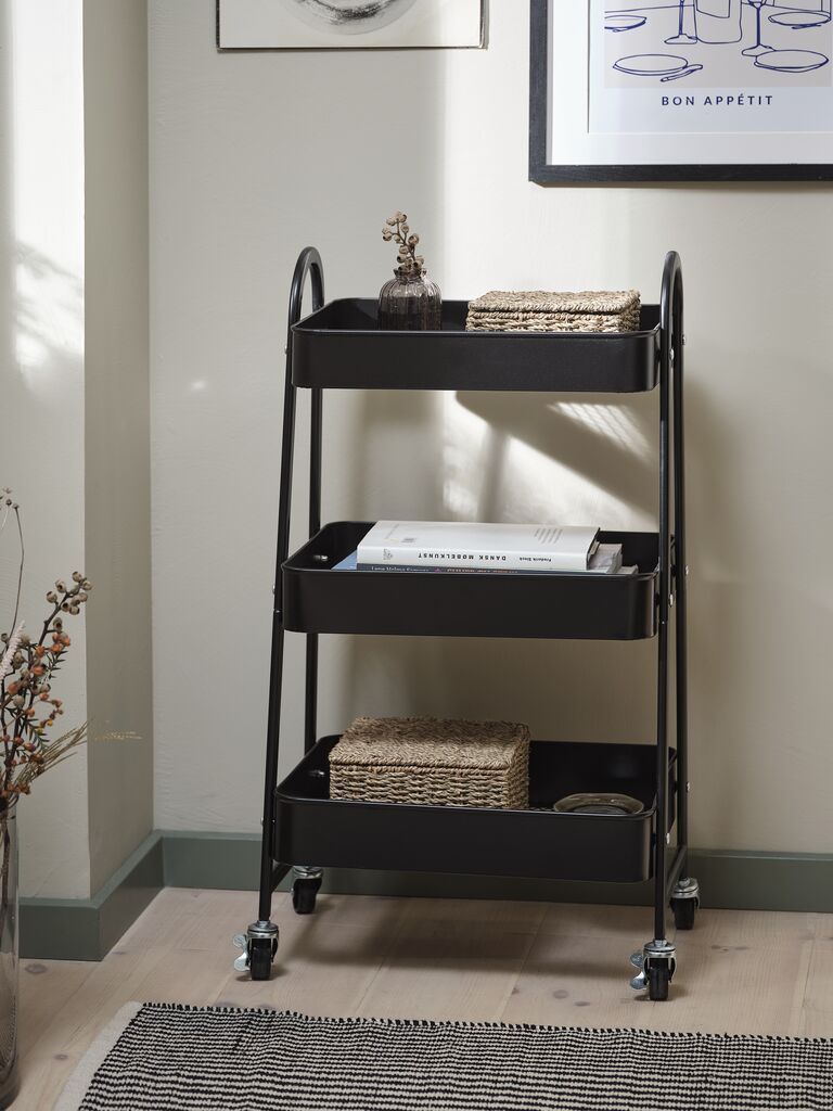 Kệ đa năng | KANSTRUP | nhựa PP/th&eacute;p | đen | R47xS31xC79cm