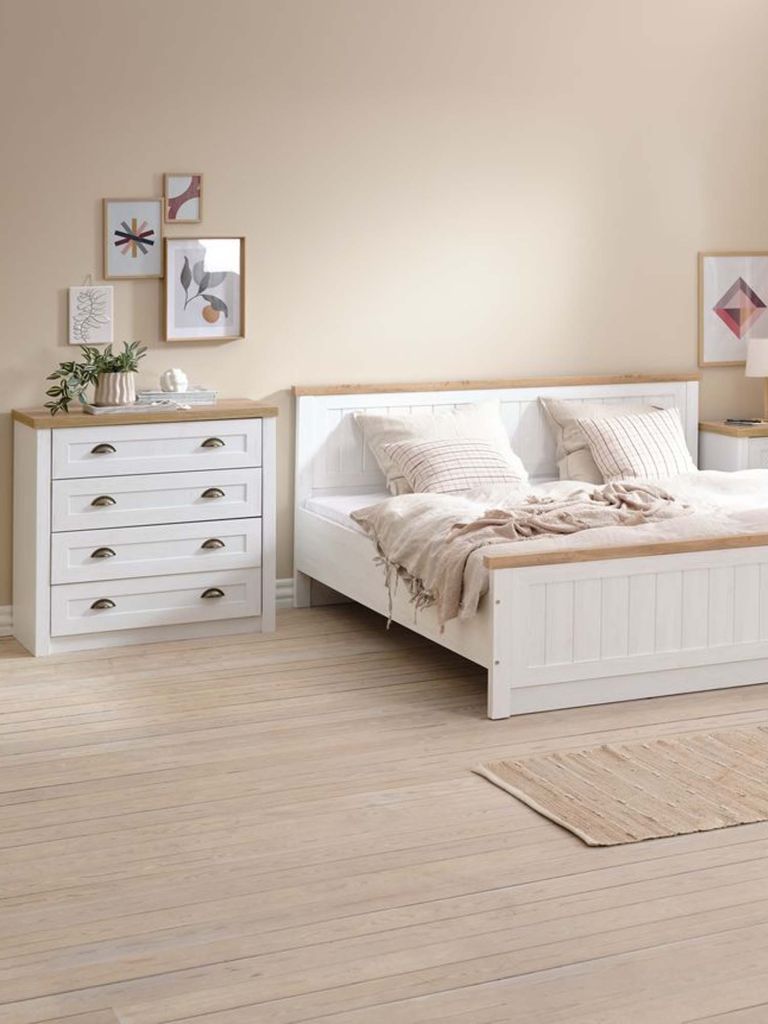 Tủ ngăn kéo 4 ngăn | MARKSKEL | gỗ công nghiệp | trắng/sồi | R90xS44xC88cm