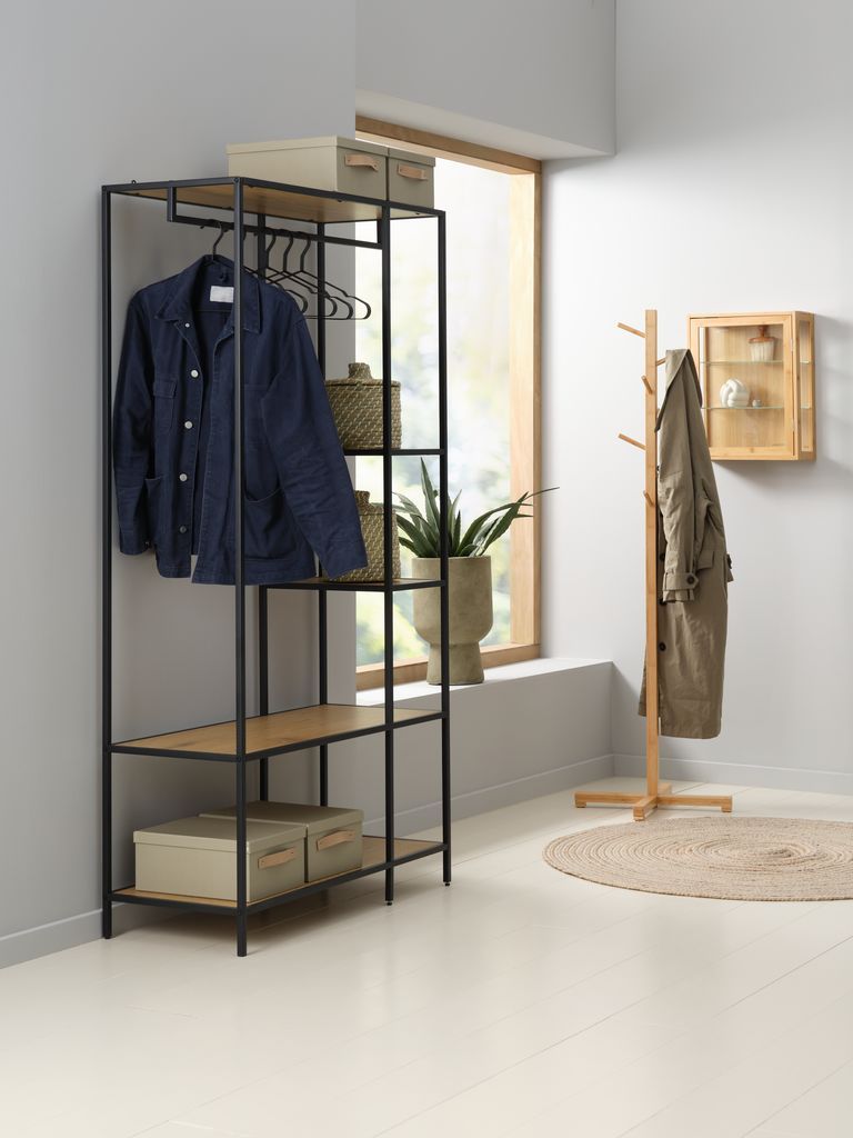 Kệ đa năng | TRAPPEDAL | kim loại | đen/sồi | R90xS40xC178cm