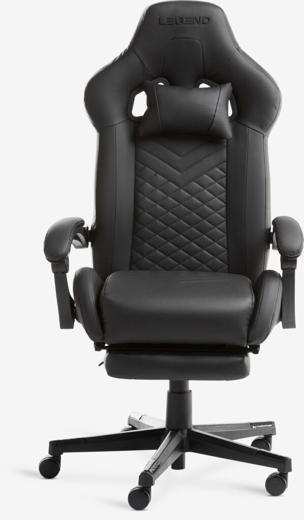 Ghế gaming Hallum da PU đen
