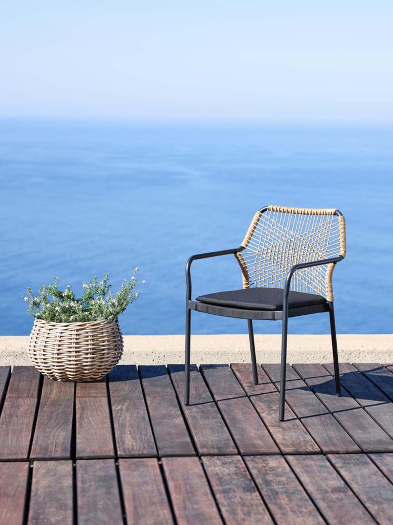 Ghế ngoài trời | FASTRUP | nhôm/polyester | đen | R56xS60xC85cm