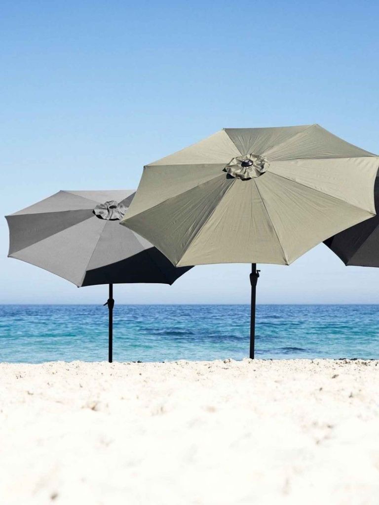 Dù ngoài trời nghiêng | AGGER | vải polyester/thép | xám đậm | Ø300cm