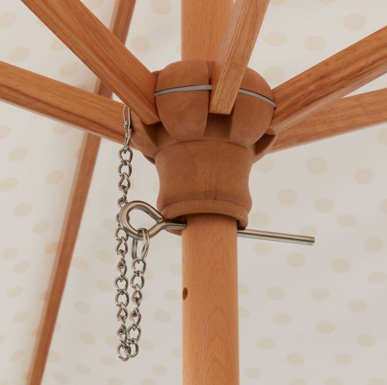 Dù ngoài trời | YPPENBJERG | vải polyester/gỗ tự nhiên | be/vàng | Ø200cm