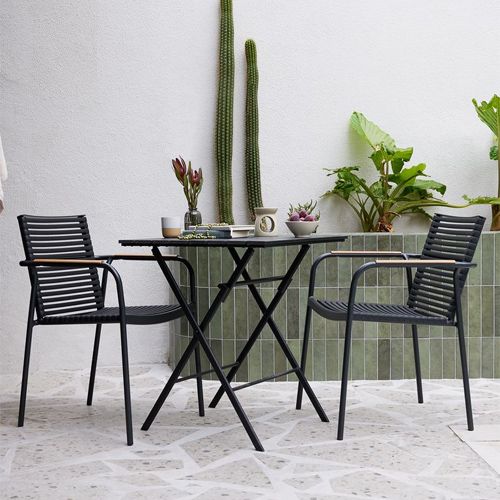 Bàn bistro | SANDVIKA | thép/nhựa PS | đen | R65xD65xC70cm