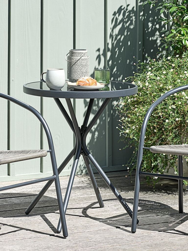 Bộ bàn ghế bistro | RADSTRUP/LEKNES | đen | Ø60xC70cm/R54xS72xC92cm