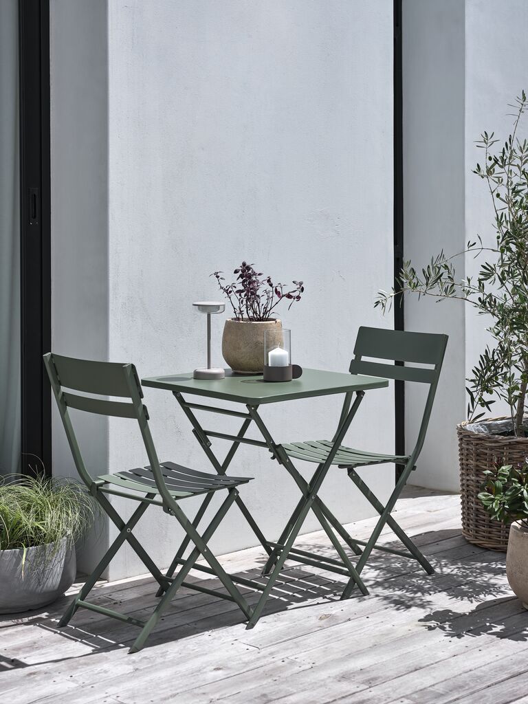 Bộ bàn 2 ghế | ABORG | thép | xanh lá | R60xD60xC71cm