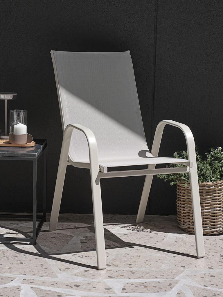 Ghế ngoài trời | LEKNES | thép/vải polyester | be | R54xS73xC94cm