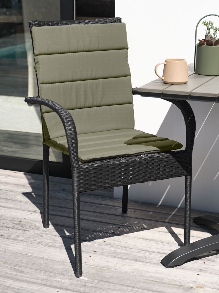 Đệm ghế ngoài trời | KALVMOSE | polyester | xanh olive | R44xD89xC3cm