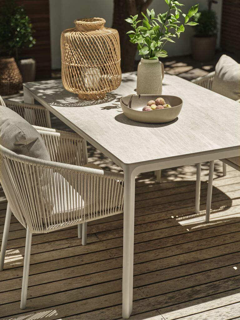 Bàn ăn  | KUMLA | ceramic/nhôm | be | R95xD150xC74cm