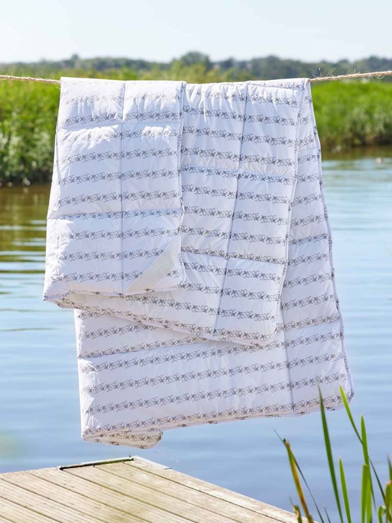 Ruột chăn hè polyester | TRONFJELLET | trắng họa tiết | R200xD220cm | 970gr