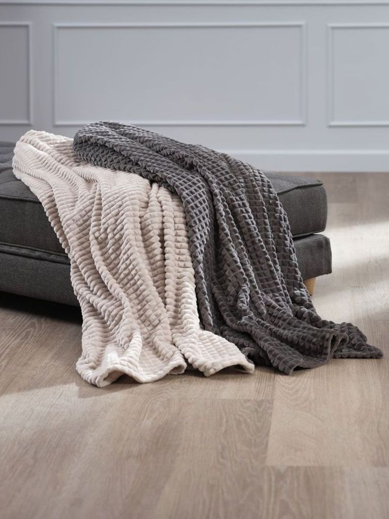 Chăn sofa | HAGTORN | polyester | xám | R140xD200cm