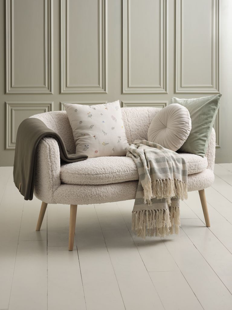 Chăn sofa | AMASONLILJE | cotton | xanh lá/be | R130xD170cm