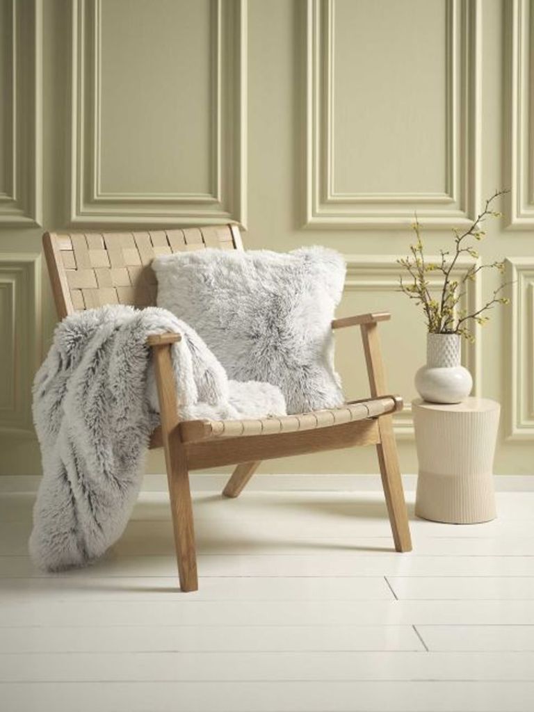 Chăn sofa | LOTUS | polyester | xám | giả lông | R135xD195cm