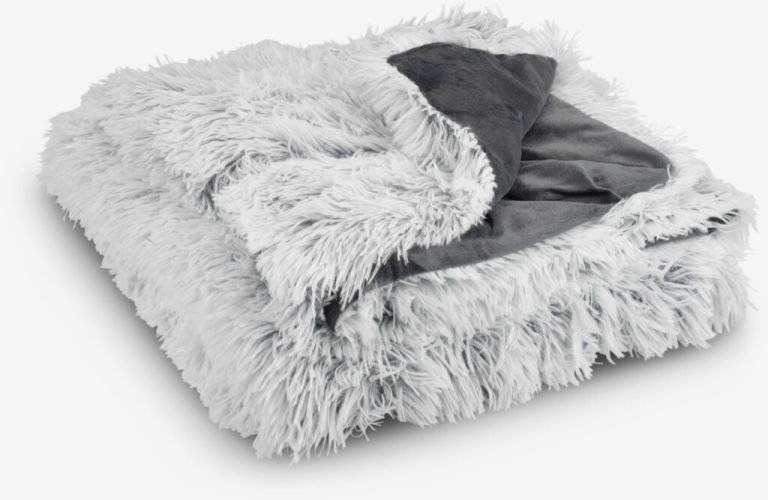 Chăn sofa | LOTUS | polyester | xám | giả lông | R135xD195cm