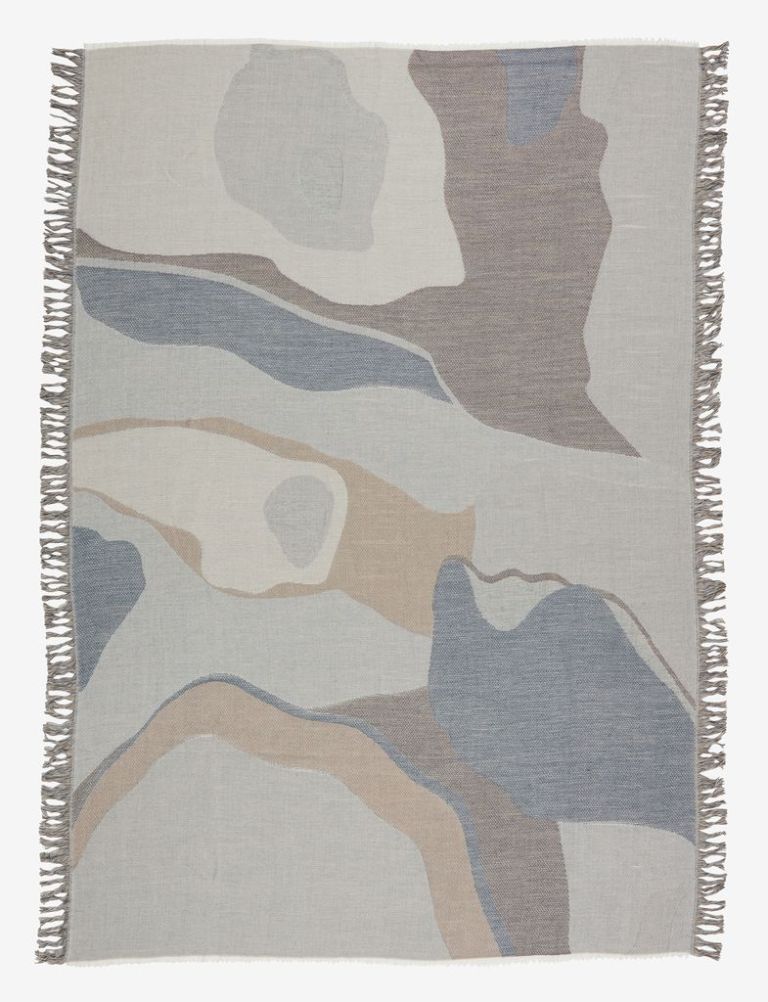 Chăn sofa | LOBELIA | polyester | xanh/xám | R130xD180cm