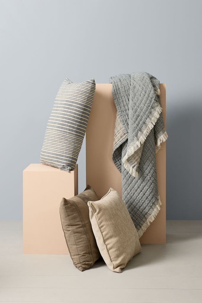 Chăn sofa | ENE | cotton/polyester | xanh/be | R130xD170cm