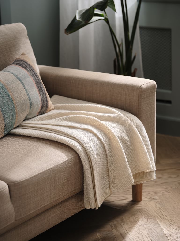 Chăn sofa | HUMLE | polyester | màu tự nhiên | R130xD170cm