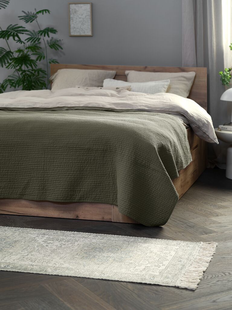 Chăn chần | SIVBLOM | cotton | xanh lá đậm | R130xD180cm