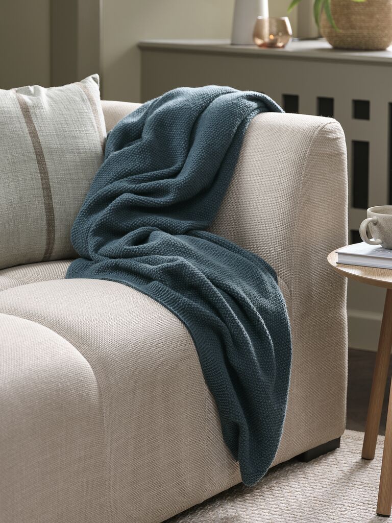 Chăn sofa | HUMLE | polyester | xanh | R130xD170cm