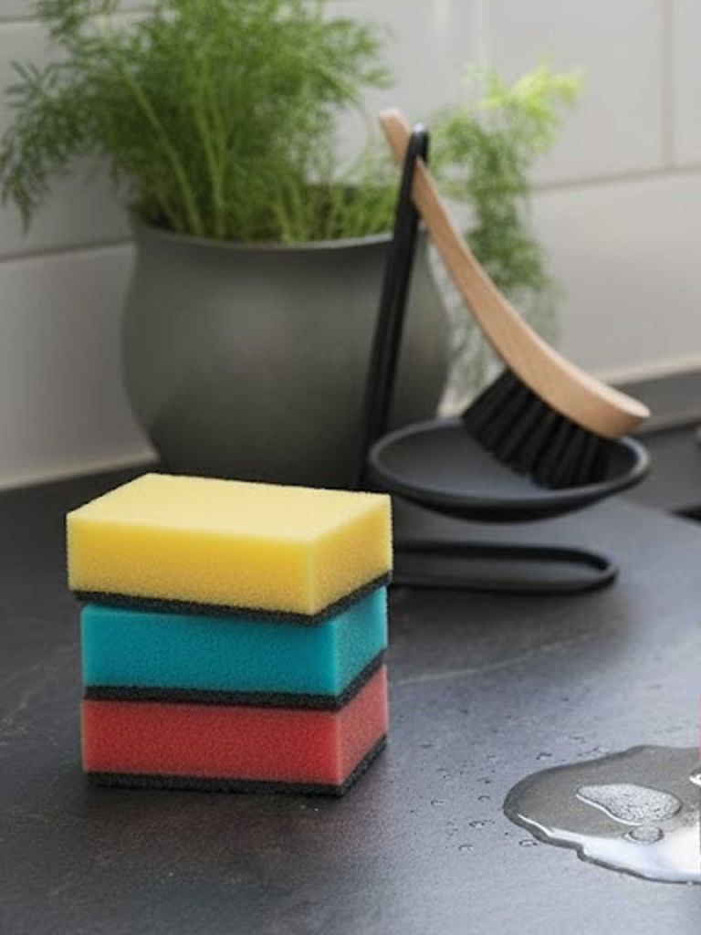 Bộ 10 xơ/mút rửa chén bát | KALUKA | polyester/nylon | R6xD8xC3cm