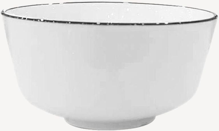 Bát cơm Nid sứ trắng bóng viền đen