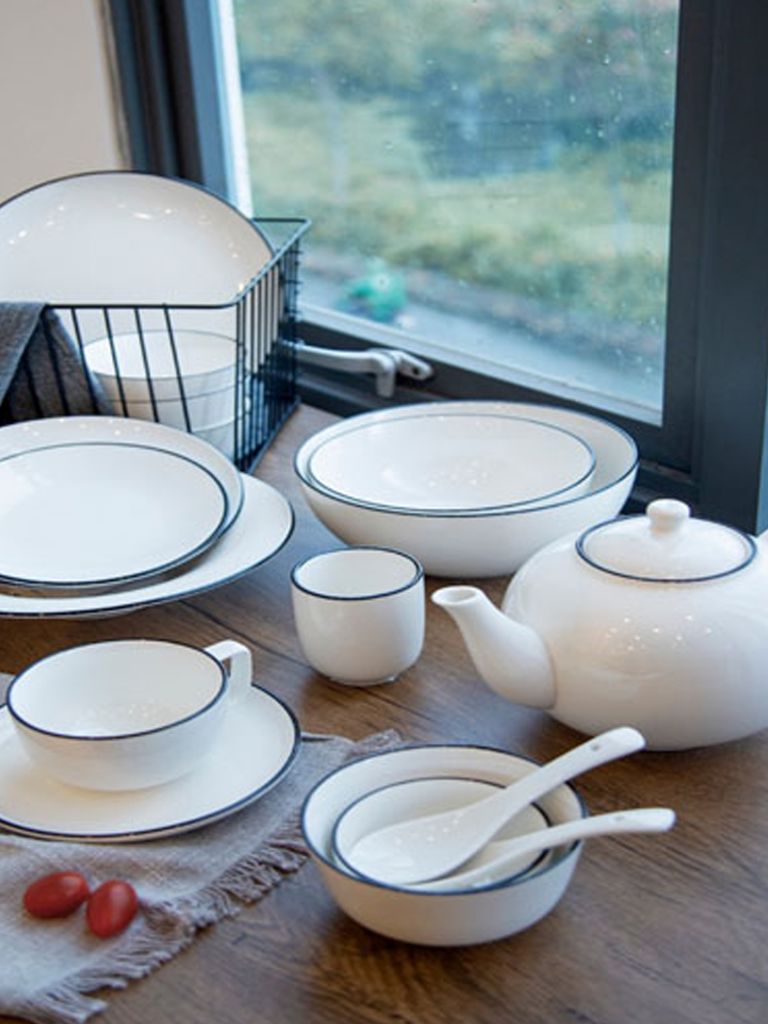 Cốc | nID | sứ | trắng bóng viền đen | Ø6.7xC7.8cm | 200ml