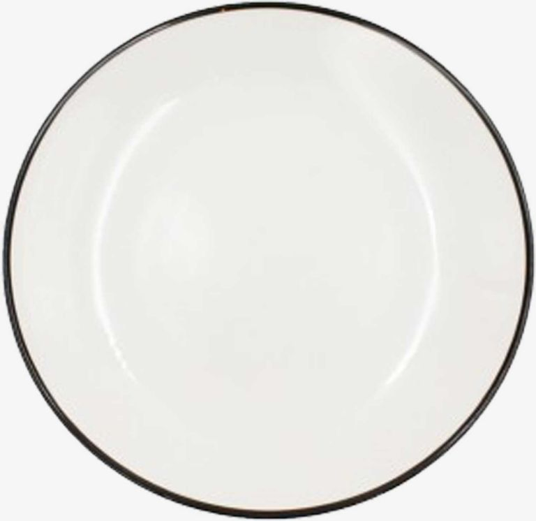 Đĩa NID sứ trắng bóng viền đen O16XC1 - 8cm