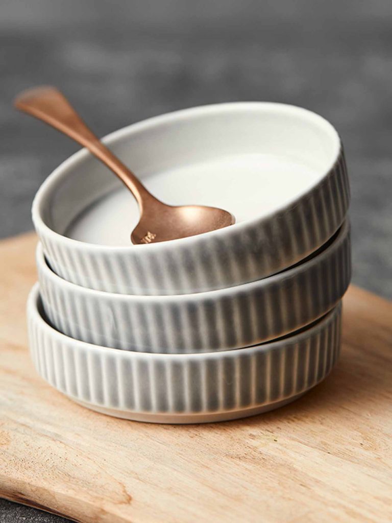 Chén nước chấm | OLE | gốm | trắng/xám | Ø9.5xC2.4cm