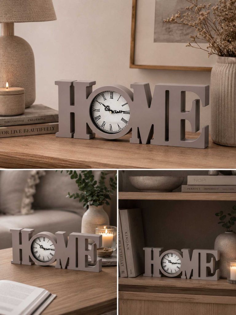 Đồng hồ để bàn | JOAR | nhựa | xám | R39xS4xC15cm