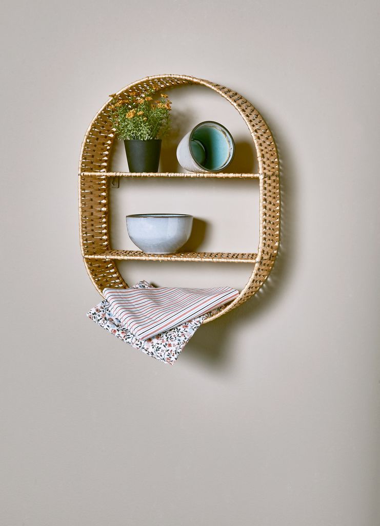 Kệ treo tường | MALIK | sợi liễu | màu tự nhiên | R35xS13xC45cm