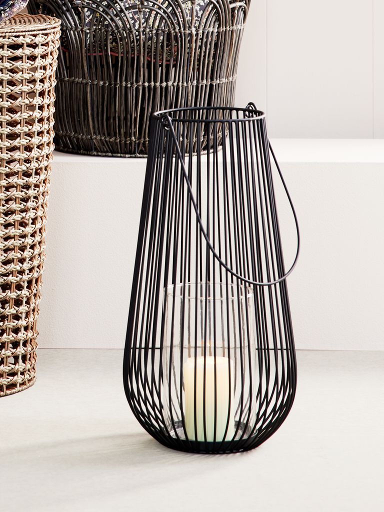 Đèn lồng | MELIAS | kim loại/kính | đen | Ø24xC46cm