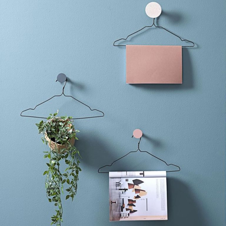 Bộ 10 móc áo | TONNI | kim loại | đen | R43xC21cm
