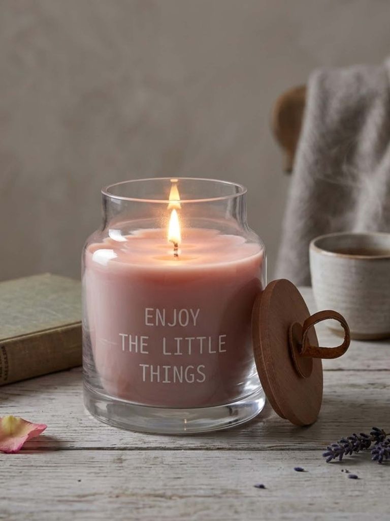 Nến cốc | KENNETH | thủy tinh/paraffin | hồng | Ø9xC11cm