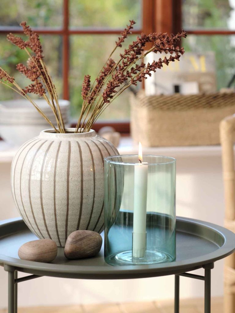 Cốc nến | FRILEV | thủy tinh | xanh lá | Ø12xC17cm