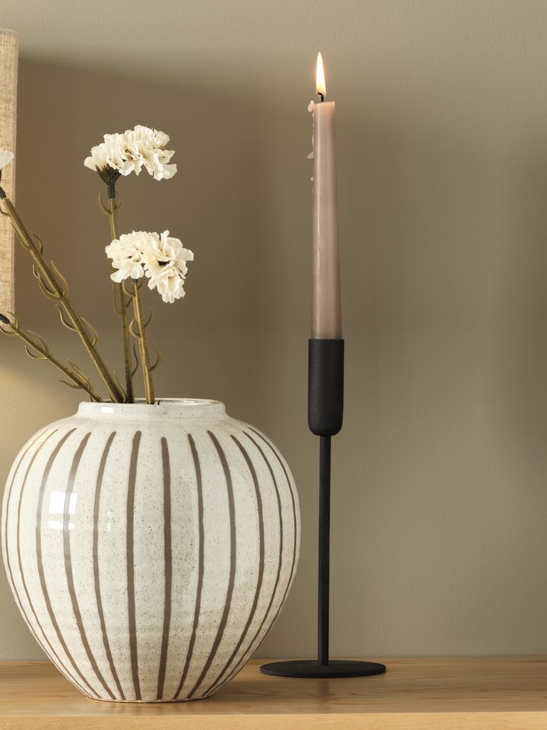 Chân nến | OLAV | kim loại | đen | Ø9xC24cm 