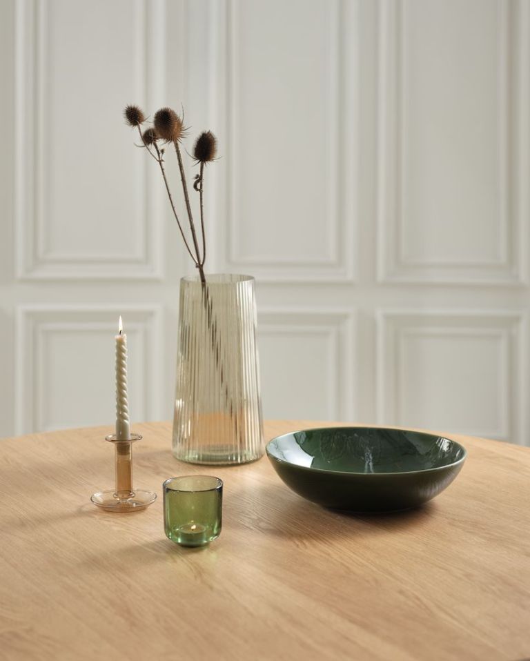 Cốc nến | ASLAK | thủy tinh | xanh lá | Ø8xC8cm