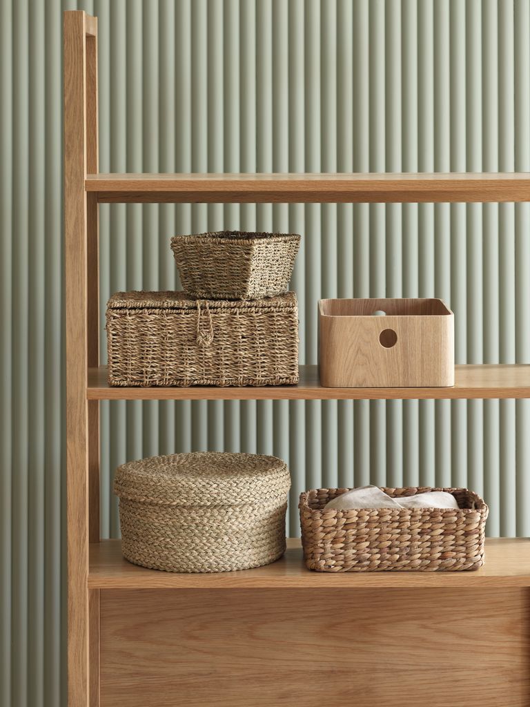 Hộp đa năng | LAU | sợi cói/thép | màu tự nhiên | R32xD20xC14cm