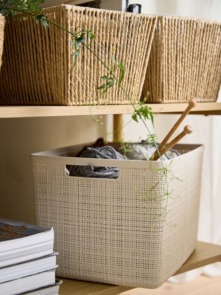 Giỏ đa năng | JUTE | nhựa PP | màu tự nhiên | R36xD28xC23cm | 20L